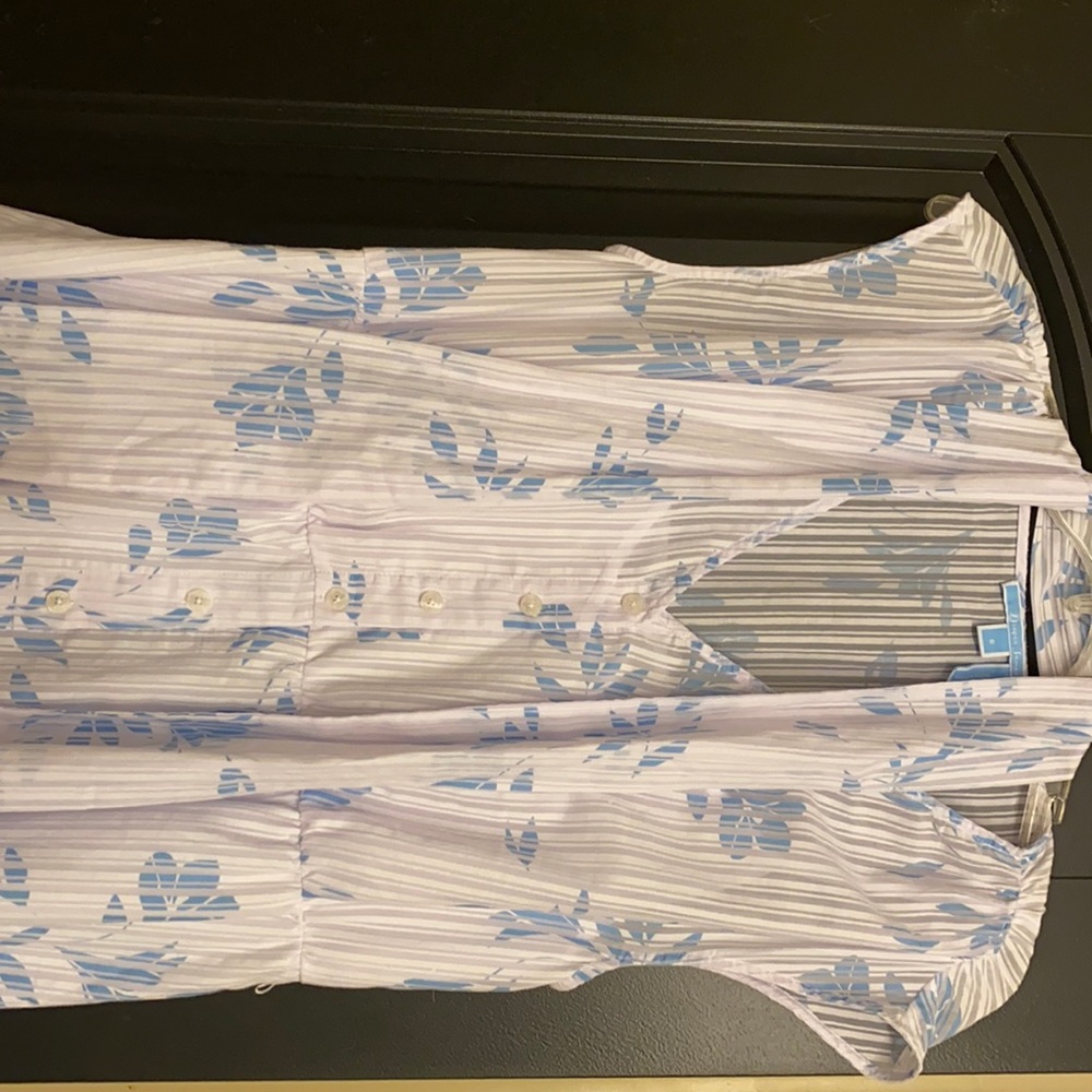 Draper James White Maxi Dress with Light Blue Floral Print - Picture 6 of 10